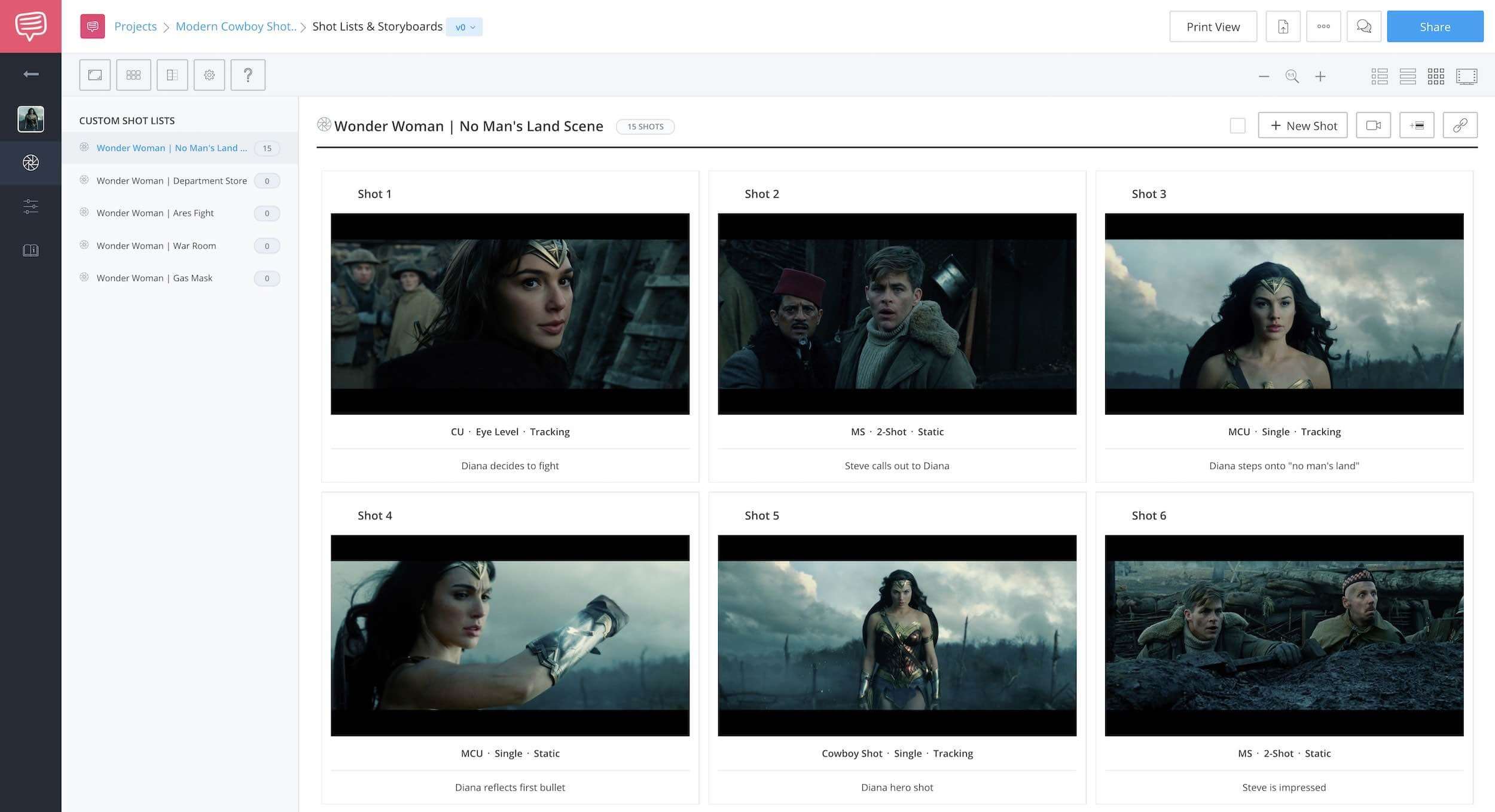 wonder woman - storyboard - studiobinder