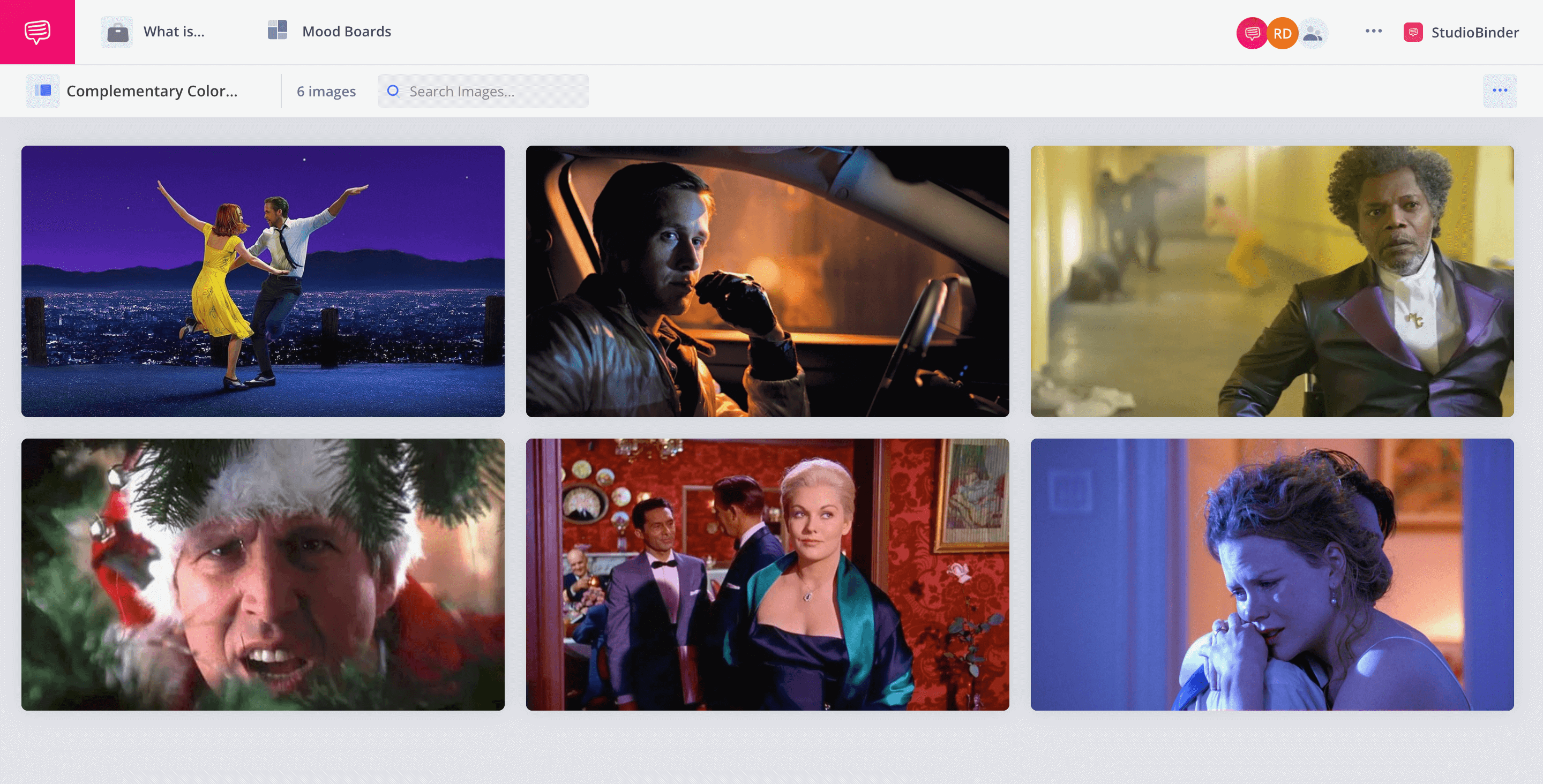 Cinematography Techniques Complementary Color Scheme Example StudioBinder Mood Board Software