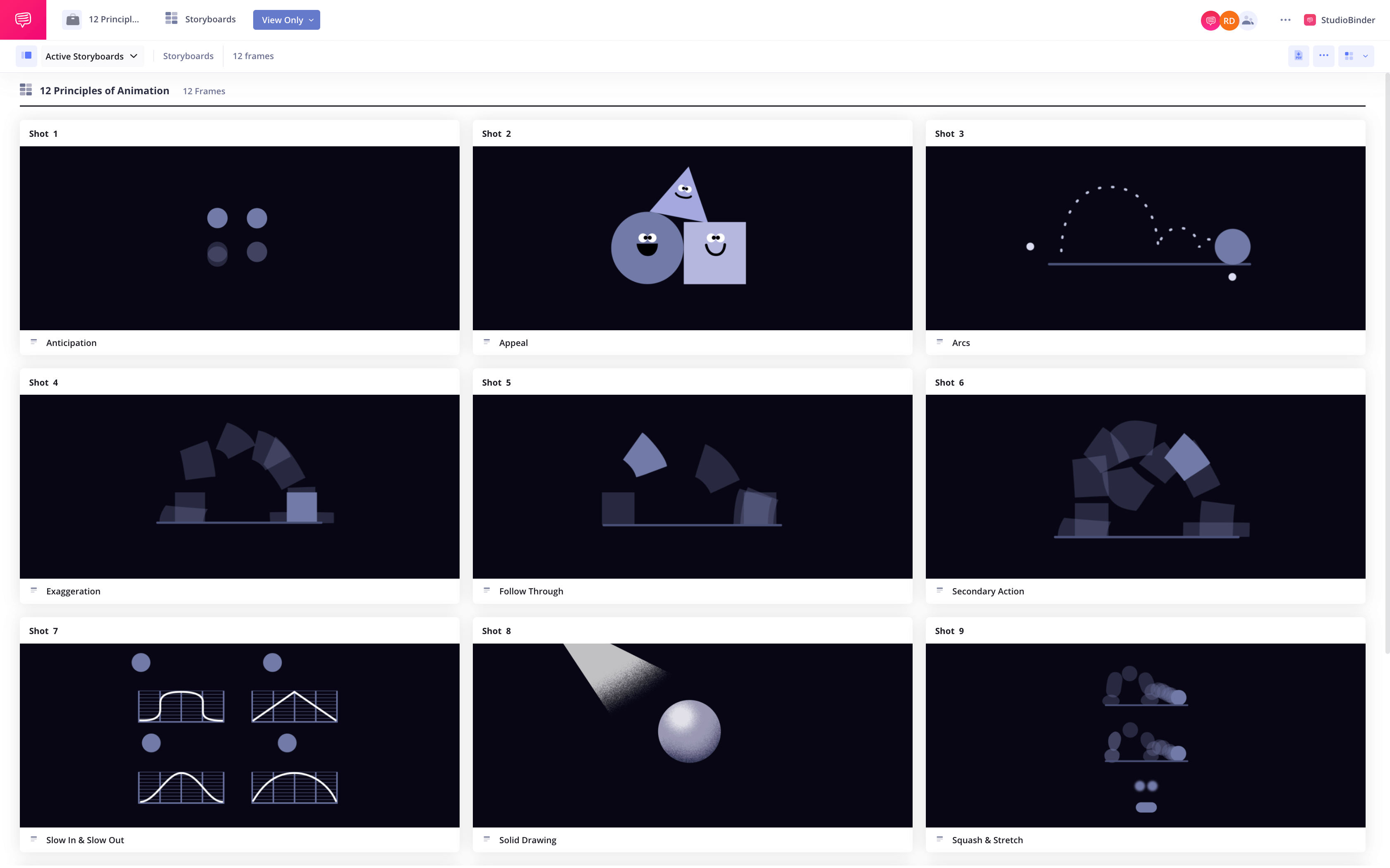 What Are the Principles of Animation Principles of Animation Storyboard Example StudioBinder Storyboarding Software